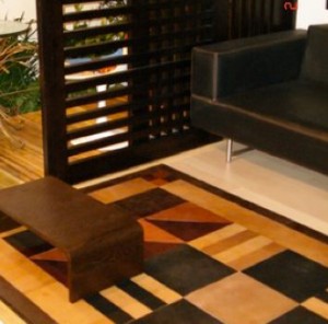 Leather area rug