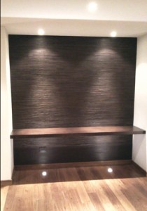 Leather strips wall mural wenge