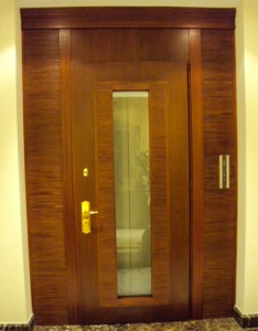 leather and wood door panel wenge