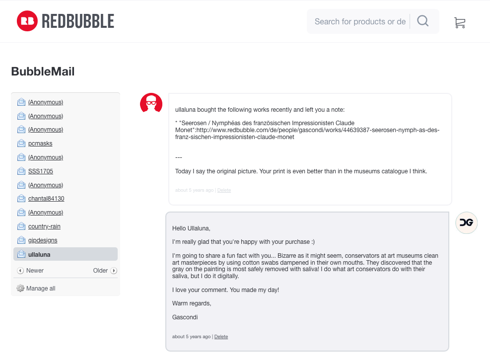 RedBubble Customer Feedback